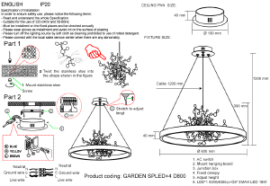 Подвесная люстра Crystal Lux Garden GARDEN SPLED+4 D800 GOLD