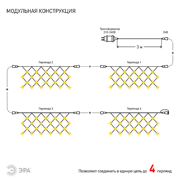 Гирлянда-дождь ЭРА Сеть ENOS-01B