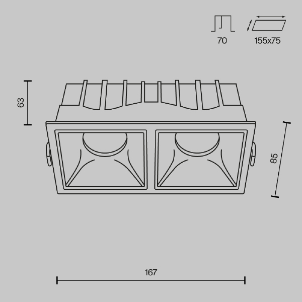 Встраиваемый светильник Maytoni Alfa Led DL043-02-15W3K-D-SQ-WB