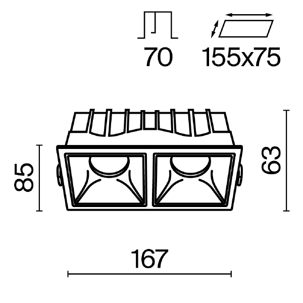 Встраиваемый светильник Maytoni Alfa Led DL043-02-15W3K-D-SQ-WB