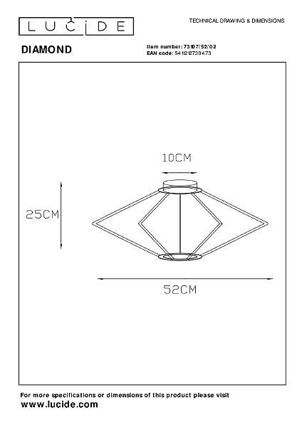 Светильник потолочный Lucide Diamond 73107/52/02