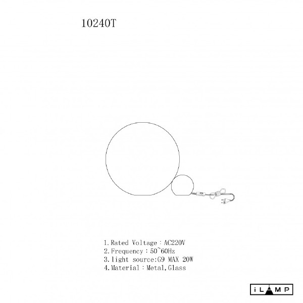 Настольная лампа iLamp Mono 10240T/1-D250 WH-GL