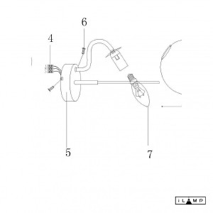 Настенный светильник iLamp Globe 10346W/1 BK-WH