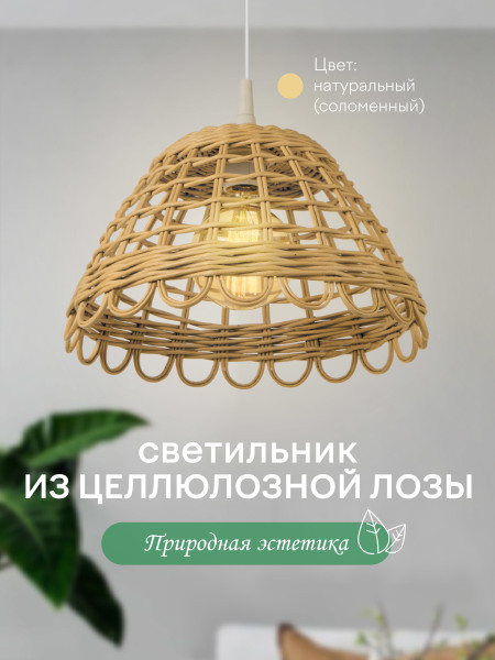 Светильник подвесной Мелодия Света Rattan RG205-1P-300 NL 000030655