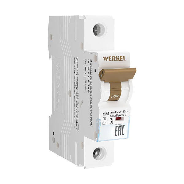 Автоматический выключатель Werkel W901P254 / Автоматический выключатель 1P 25 A C 4,5 kА