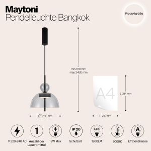 Светильник подвесной Maytoni Bangkok MOD185PL-L11B3K1