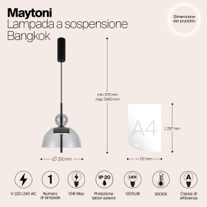 Светильник подвесной Maytoni Bangkok MOD185PL-L11B3K1