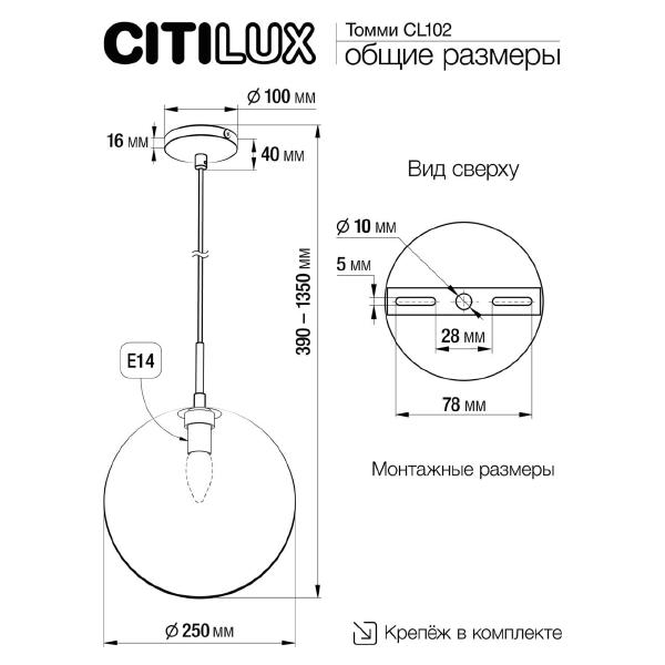 Светильник подвесной Citilux Томми CL102633