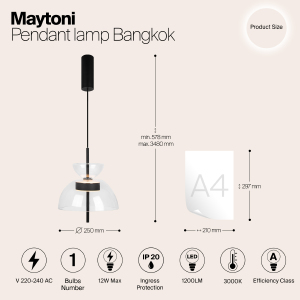 Светильник подвесной Maytoni Bangkok MOD185PL-L6B3K2