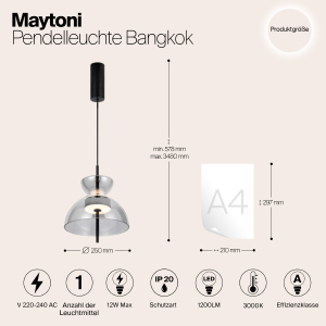 Светильник подвесной Maytoni Bangkok MOD185PL-L6B3K5