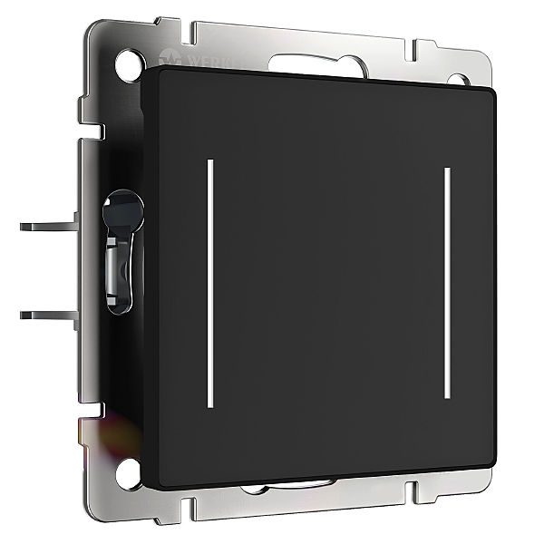 Выключатель Werkel W4522008/ Сенсорный выключатель двухклавишный с подсветкой (черный)