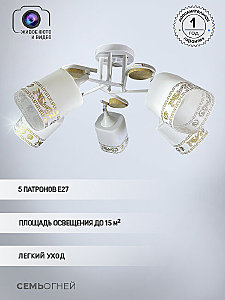 Потолочная люстра Wedo Light Katida WD3550/5C-WT