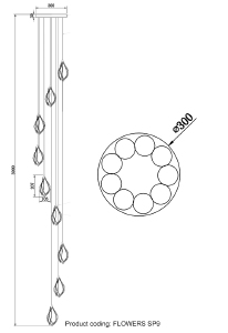 Люстра каскадная Crystal Lux Flowers FLOWERS SP9