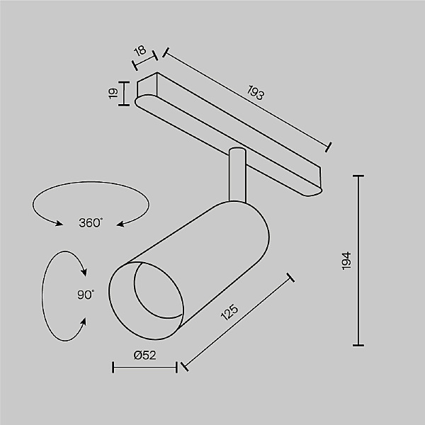 Трековый светильник Maytoni Focus LED Exility TR032-4-12W3K-M-DS-BBS