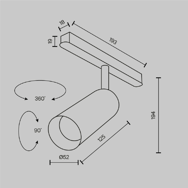 Трековый светильник Maytoni Focus LED Exility TR032-4-12W3K-M-DS-BBS