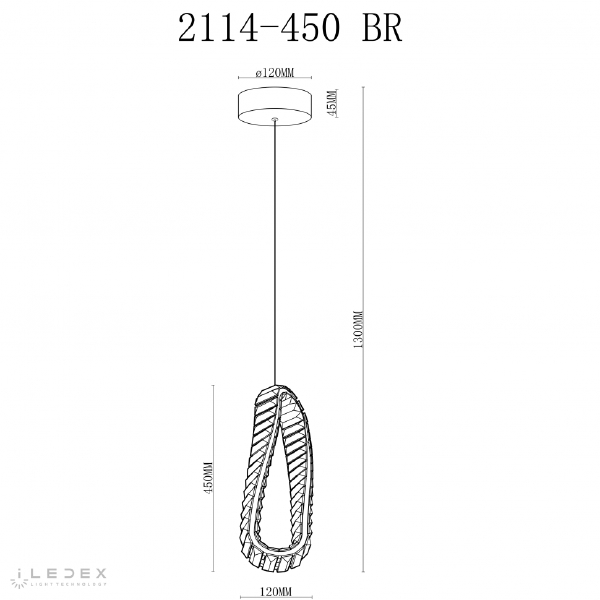 Светильник подвесной ILedex Woodstock 2117-450 BR