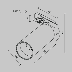 Трековый светильник Maytoni Focus LED Unity TR021-1-12W4K-W-BBS