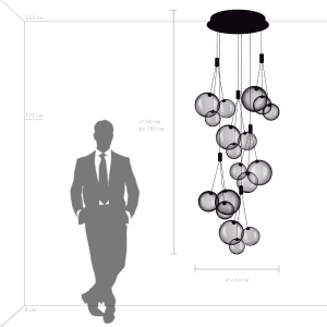 Люстра каскадная Lightstar Sferetta 801180
