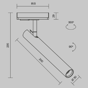 Трековый светильник Maytoni Focus T TR141-1-6W3K-M-B