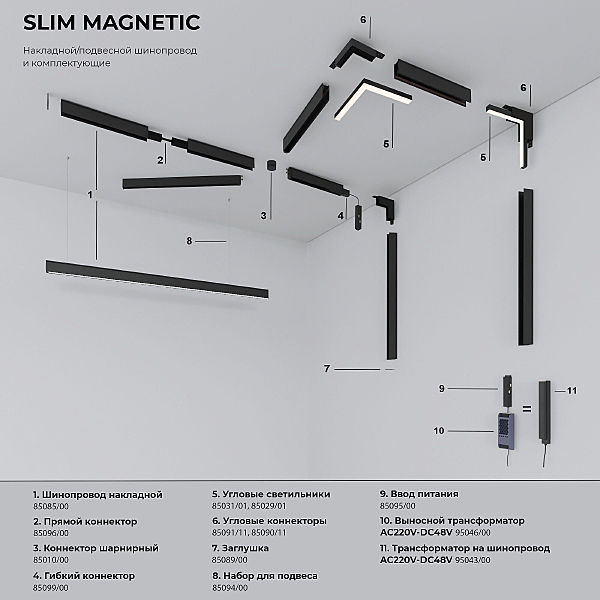 Трековый светильник Elektrostandard Slim Magnetic Slim Magnetic SL03 Трековый светильник 18W 3000K (черный) 85006/01