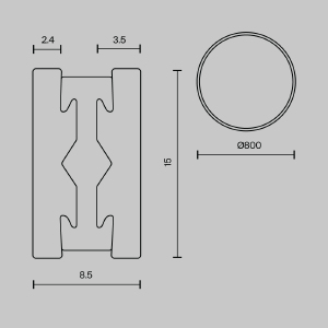 Шинопровод круглый 800мм Maytoni Busbar trunkings Flarity TRX154-R-D800-BS