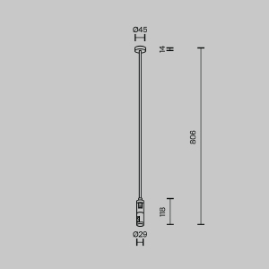 Крепление потолочное Long двойное 700мм Flarity Maytoni Accessories for tracks Flarity TRA159С-D1-BS